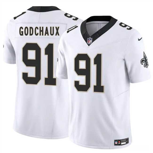 Men & Women & Youth New Orleans Saints #91 Davon Godchaux White 2025 F.U.S.E. Vapor Limited Stitched Jersey